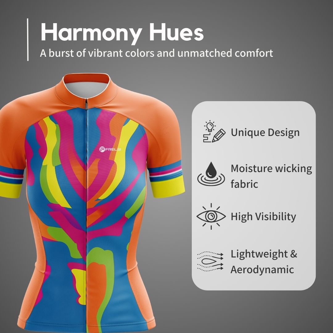 Harmony Hues | Women's Short Sleeve Cycling Jersey Key Features