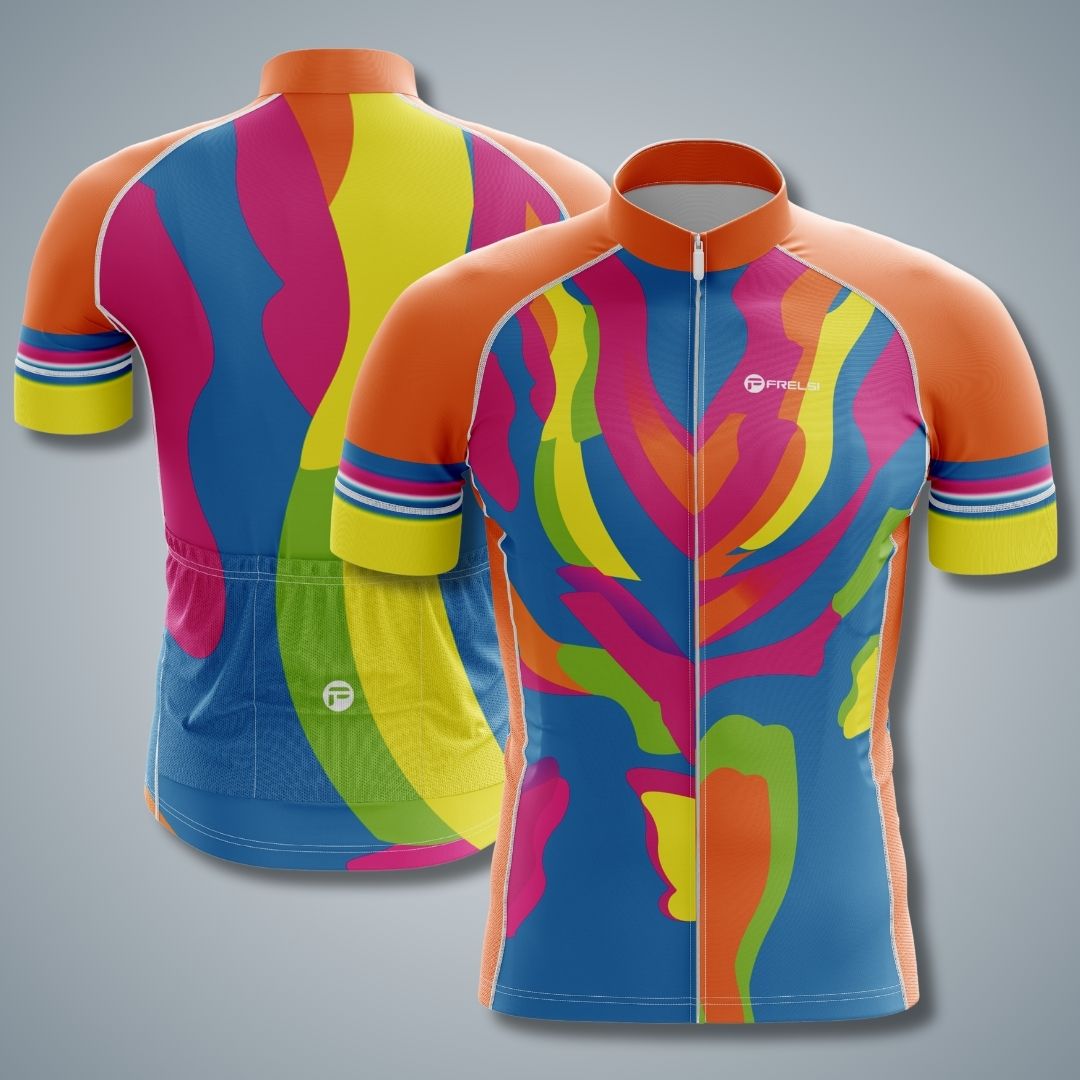 Experience the essence of riding in a burst of vibrant colors and unmatched comfort. The Harmony Hues Men's Cycling Jersey is a masterpiece of design and functionality, created to inspire your every pedal stroke.