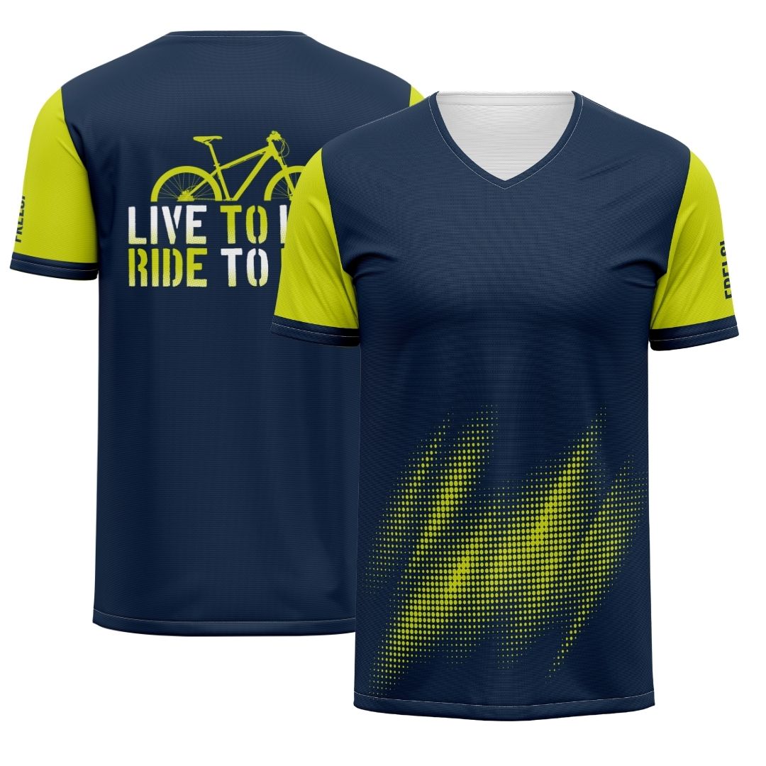 Leave the world behind, chase the horizon. "Live to Ride, Ride to Live" jersey: your wings on two wheels, your passport to freedom, one revolution at a time.