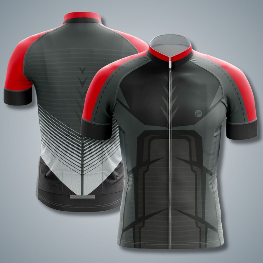 Embrace your power with Red & Black Cycling Jersey by Frelsi