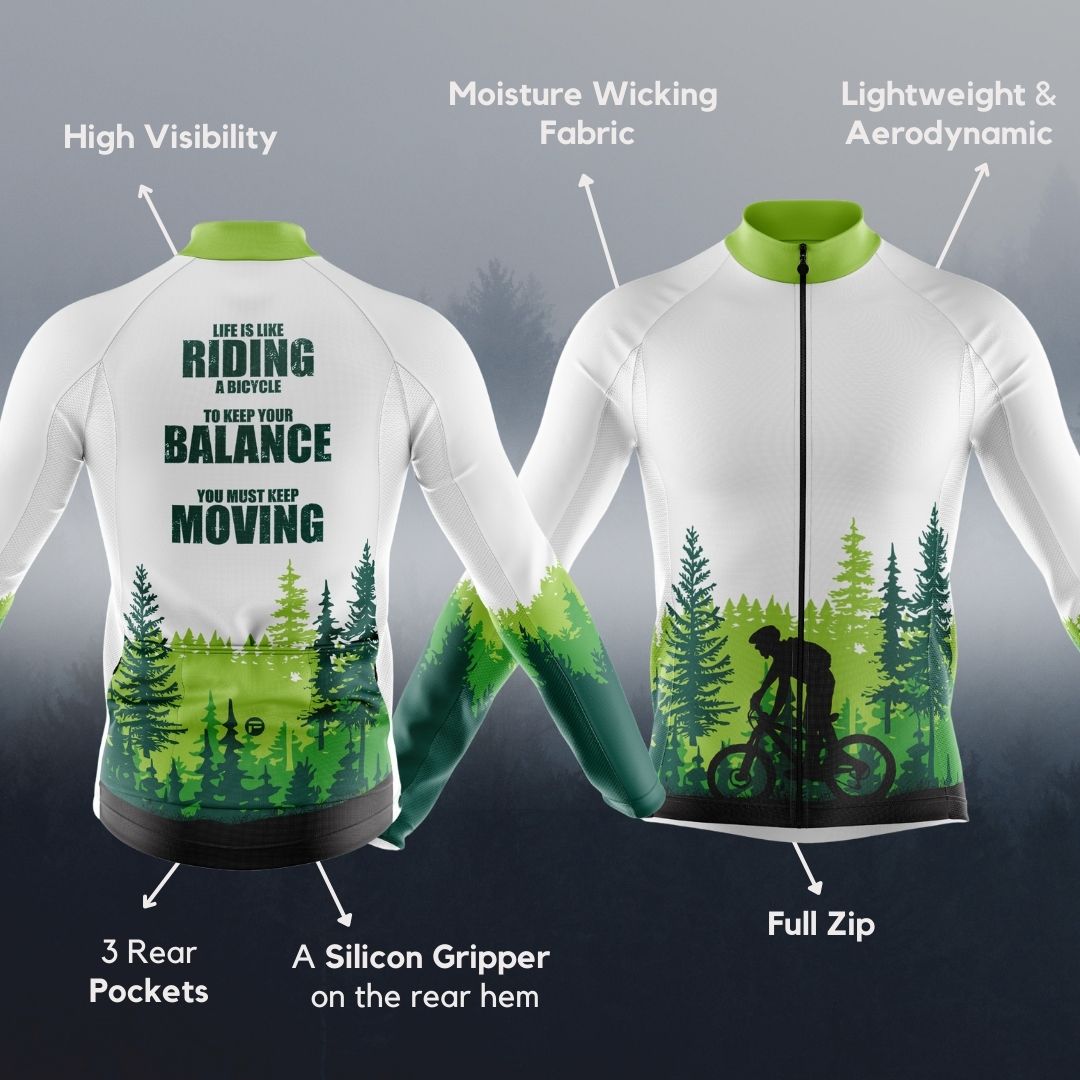 Life in The Saddle | Men's Long Sleeve Cycling Jersey Features