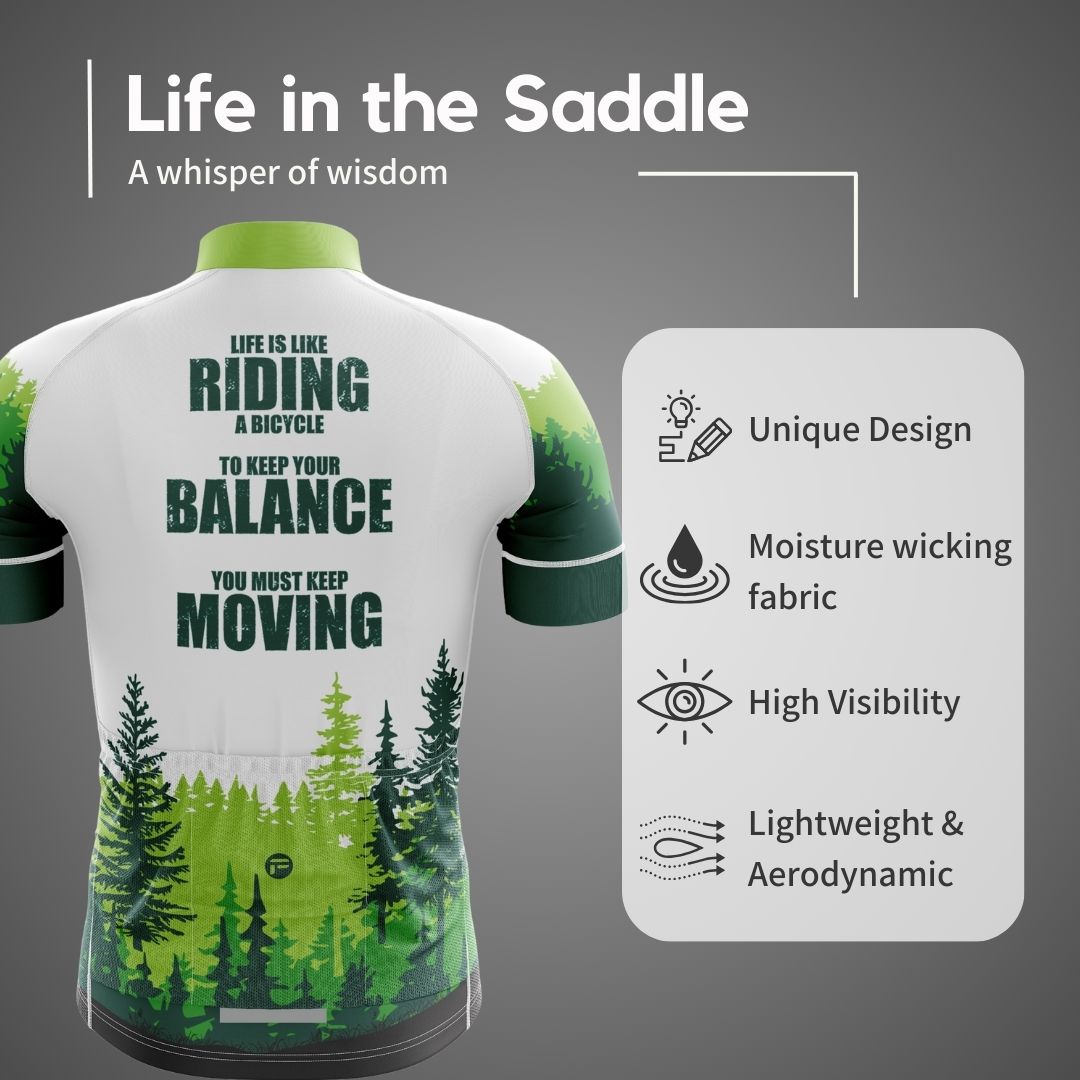 Life in The Saddle | Men's Short Sleeve Cycling Jersey Technical Features & Details
