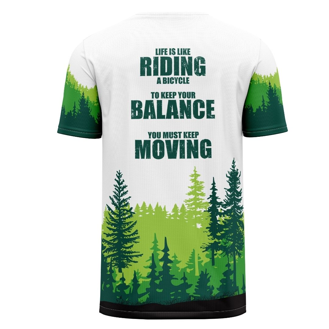 Life in the Saddle: high-performance cycling jersey with bold design and breathable fabric.