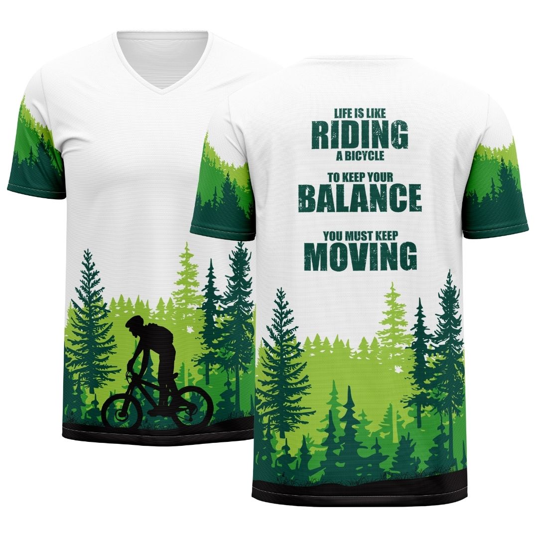 Life in the Saddle: high-performance cycling jersey with bold design and breathable fabric.