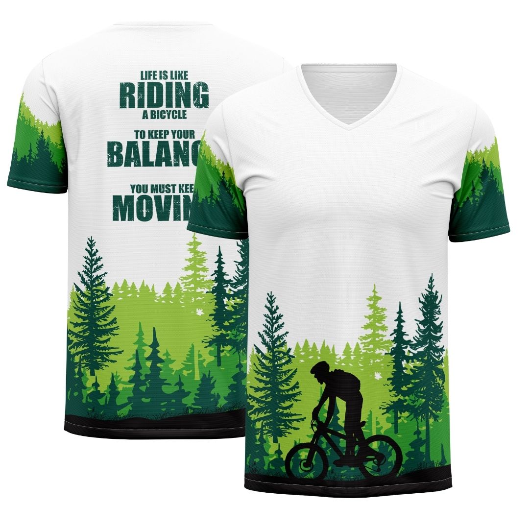 Life in the Saddle: high-performance cycling jersey with bold design and breathable fabric.