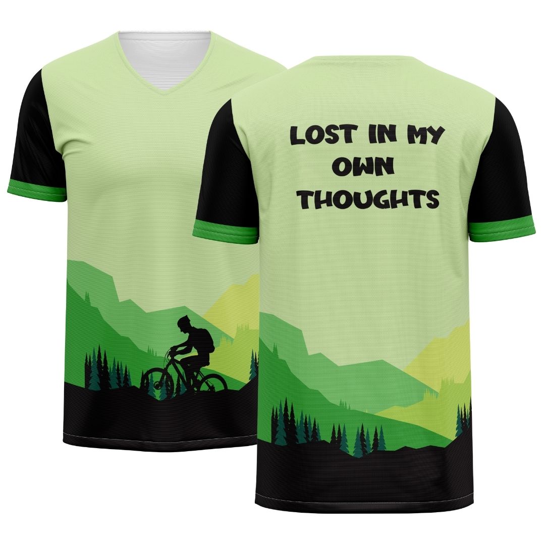 Leave the map behind, let your soul be your compass. "Lost in My Own Thoughts" jersey: freedom on two wheels, peace within.