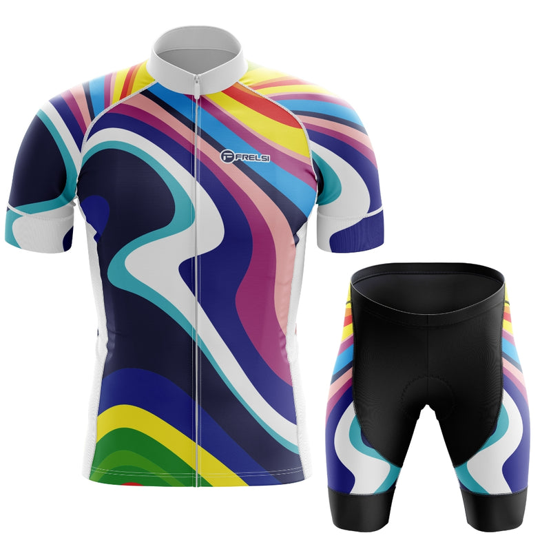 Colorful cycling set with a spectrum of hues, called 'My Rainbow Sprint"