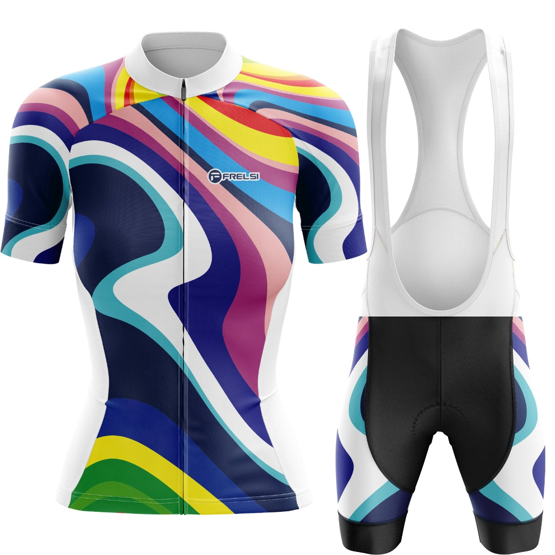 Colorful cycling Set with a spectrum of hues, called 'My Rainbow Sprint'