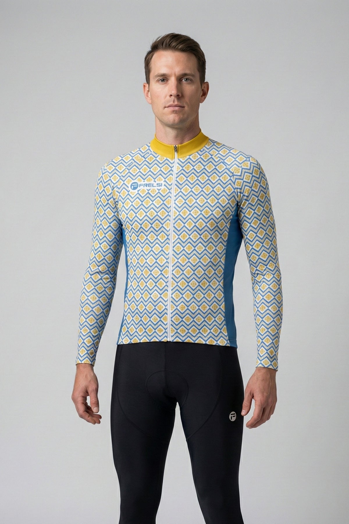 ¡NUEVO! Maillot de ciclismo de manga larga para hombre en azul océano