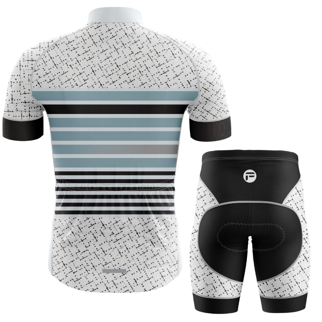 Men's short sleeve cycling kit with a precision-driven aesthetic, breathable fabric, and race-ready performance.