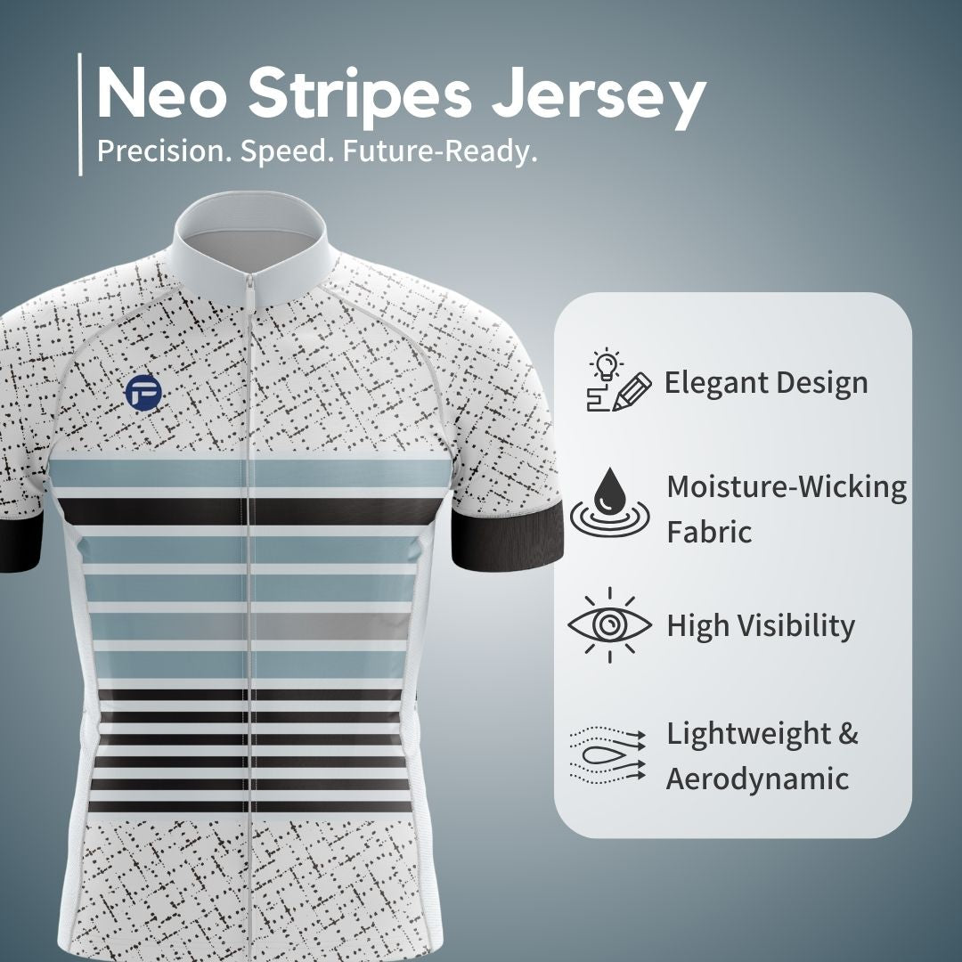 Stylish and aerodynamic men's short sleeve cycling jersey with bold geometric accents, designed for peak cycling performance