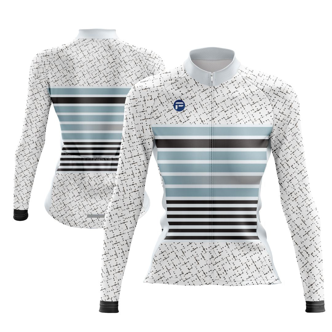 Women's Neo Stripes Long Sleeve Cycling Jersey with a sleek, modern stripe design and breathable, high-performance fabric.