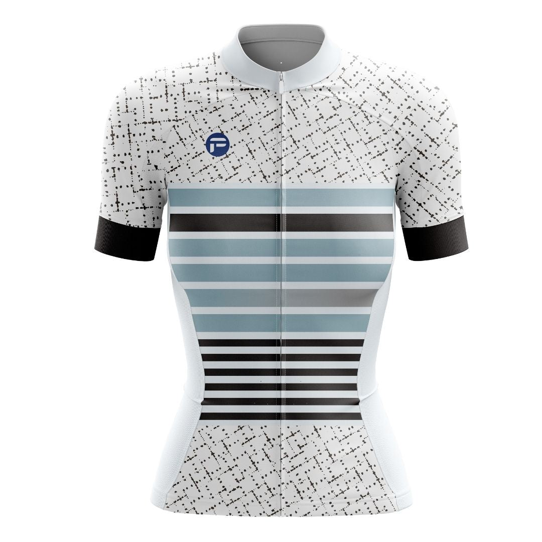 Neo Stripes women's cycling Jersey with a bold, tech-inspired design, crafted for riders seeking both style and functionality.