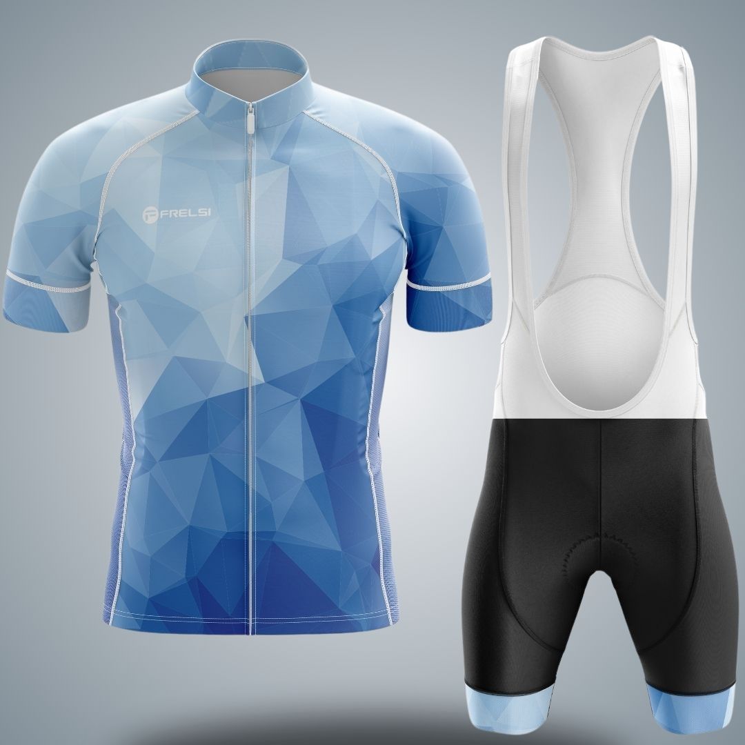 Ocean Blue | Men's Short Sleeve Cycling Set Bib