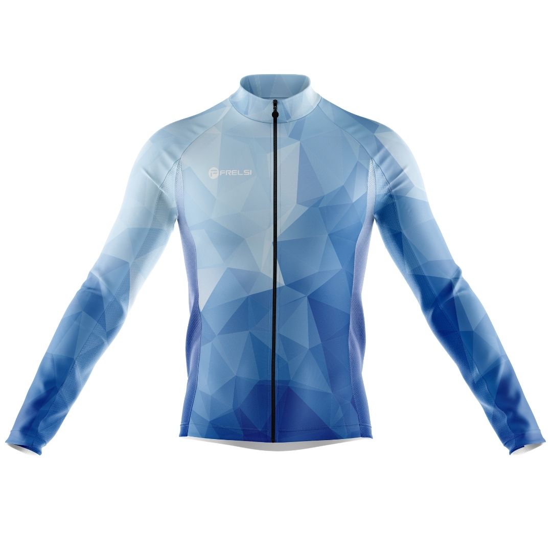 Ocean Blue | Men's Long Sleeve Cycling Jersey Front Image