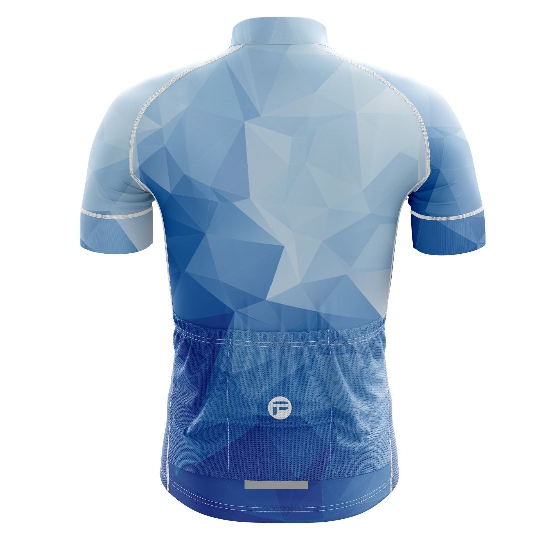 Ocean Blue | Men's Short Sleeve Cycling Jersey Back Image