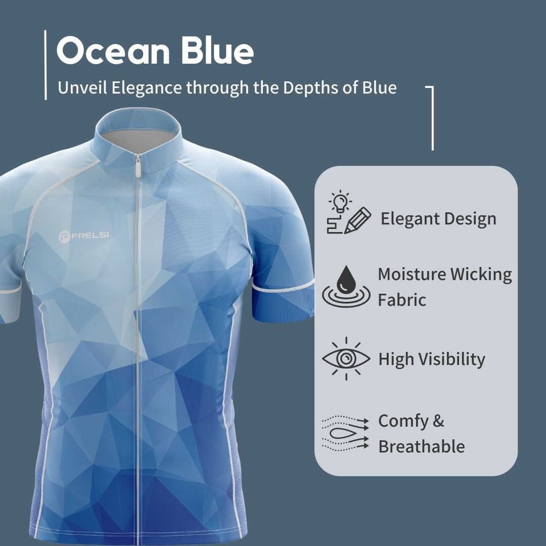 Ocean Blue | Men's Short Sleeve Cycling Set Highlights