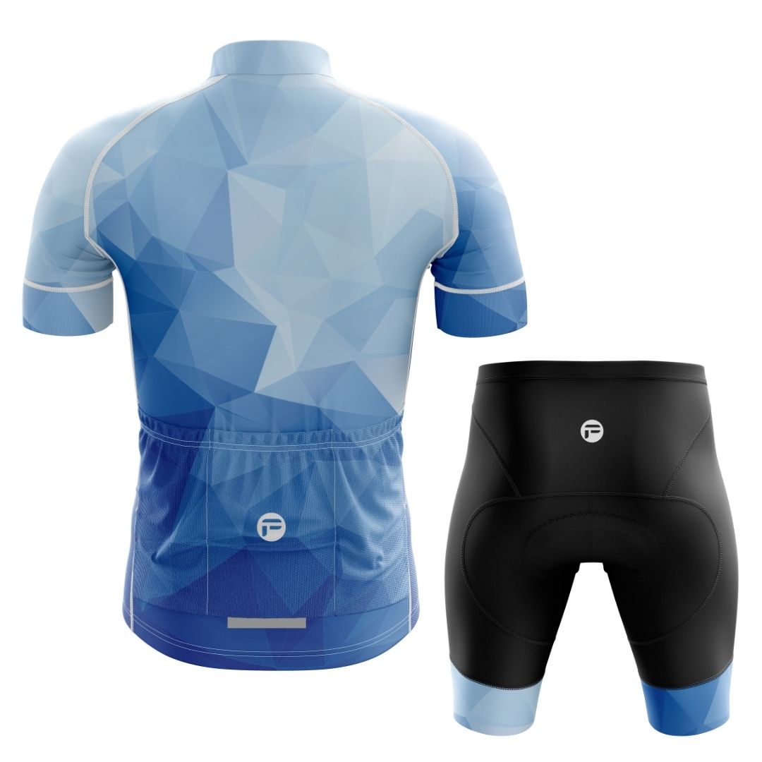 Ocean Blue | Men's Short Sleeve Cycling Set Back Image