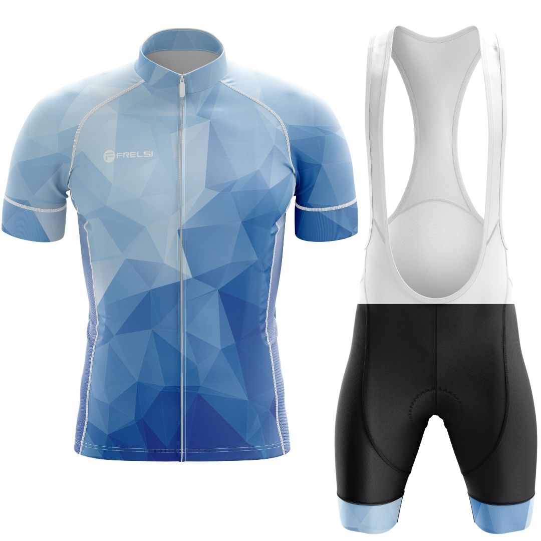 Ocean Blue | Men's Short Sleeve Cycling Set Bib