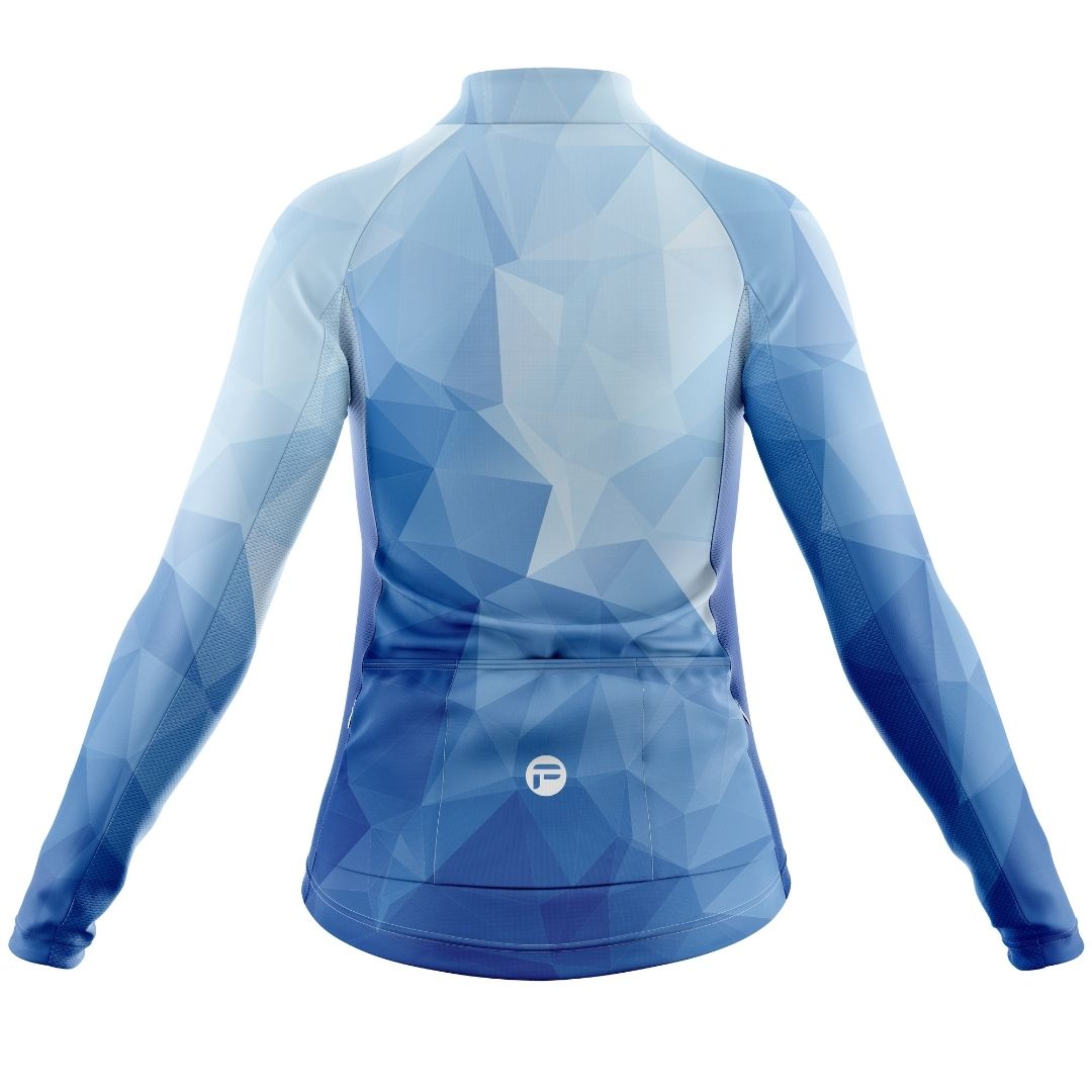 Ocean Blue | Women's Long Sleeve Cycling Jersey Back Image