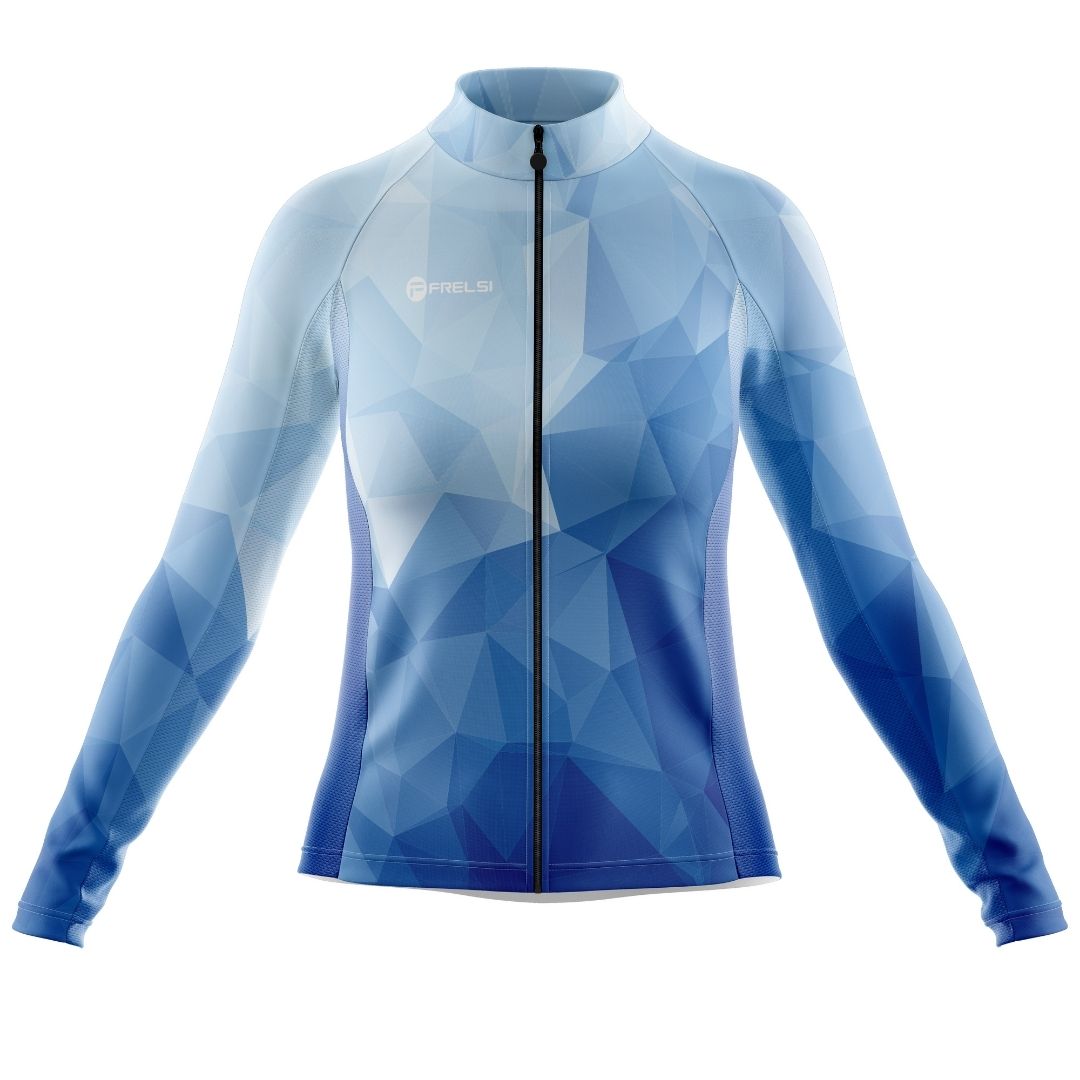 Ocean Blue | Women's Long Sleeve Cycling Jersey Front Image