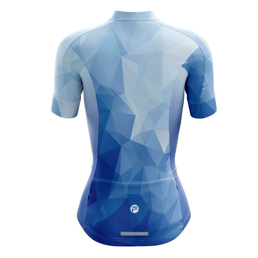 Ocean Blue | Women's Short Sleeve Cycling Jersey Back Image
