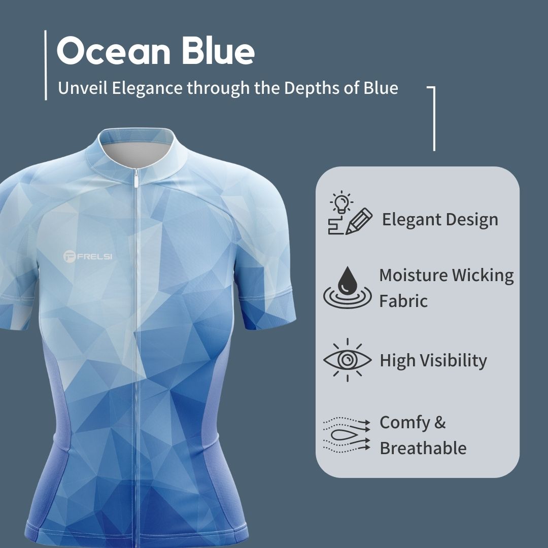 Ocean Blue | Women's Short Sleeve Cycling Jersey Highlights