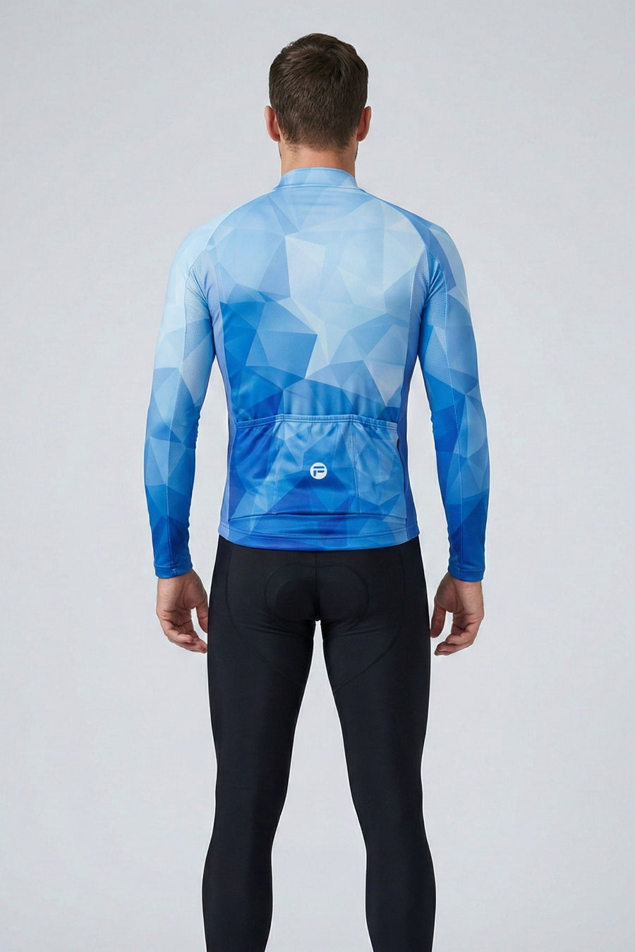 ¡NUEVO! Maillot de ciclismo de manga larga para hombre en azul océano