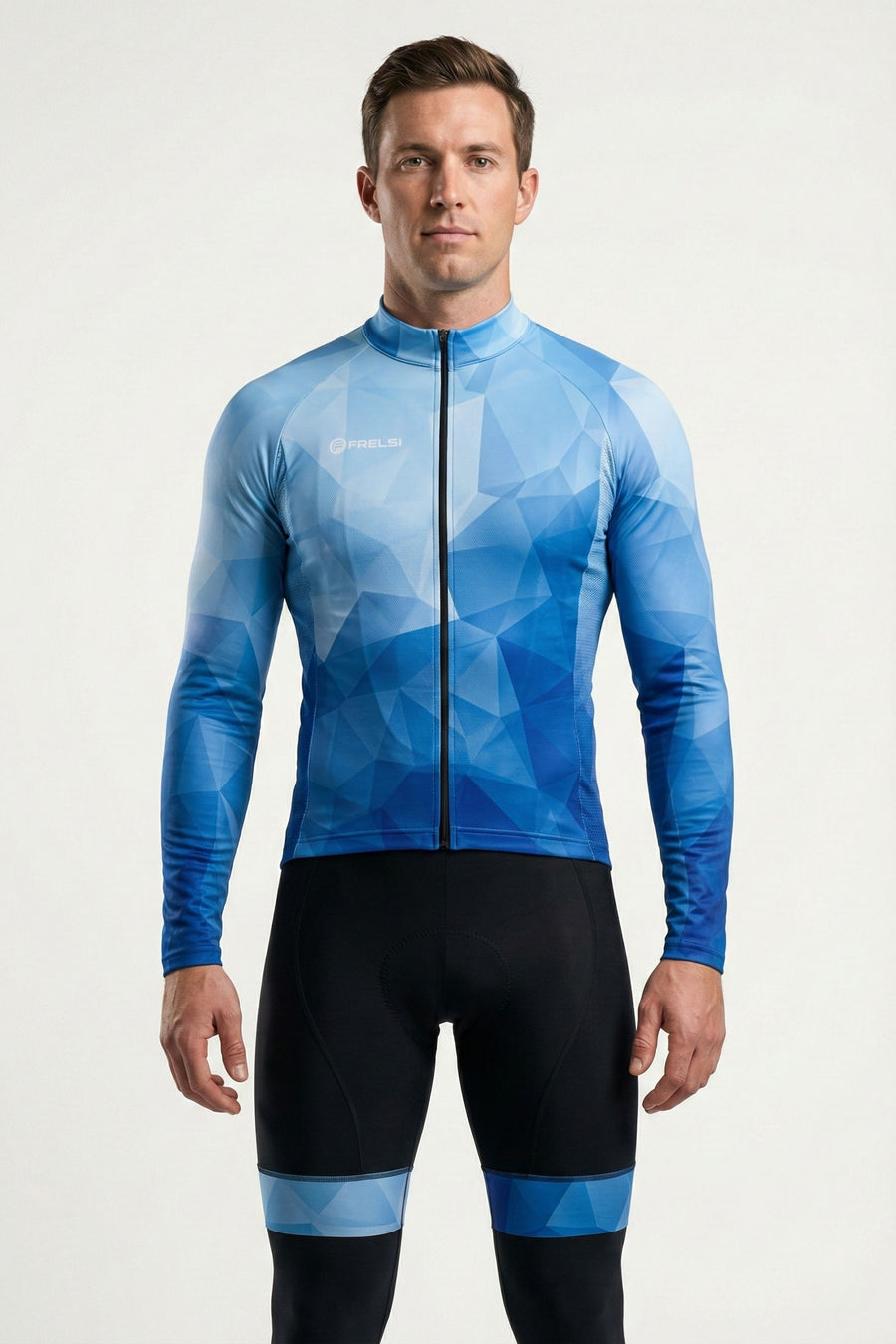 ¡NUEVO! Conjunto de ciclismo de manga larga para hombre en color azul océano