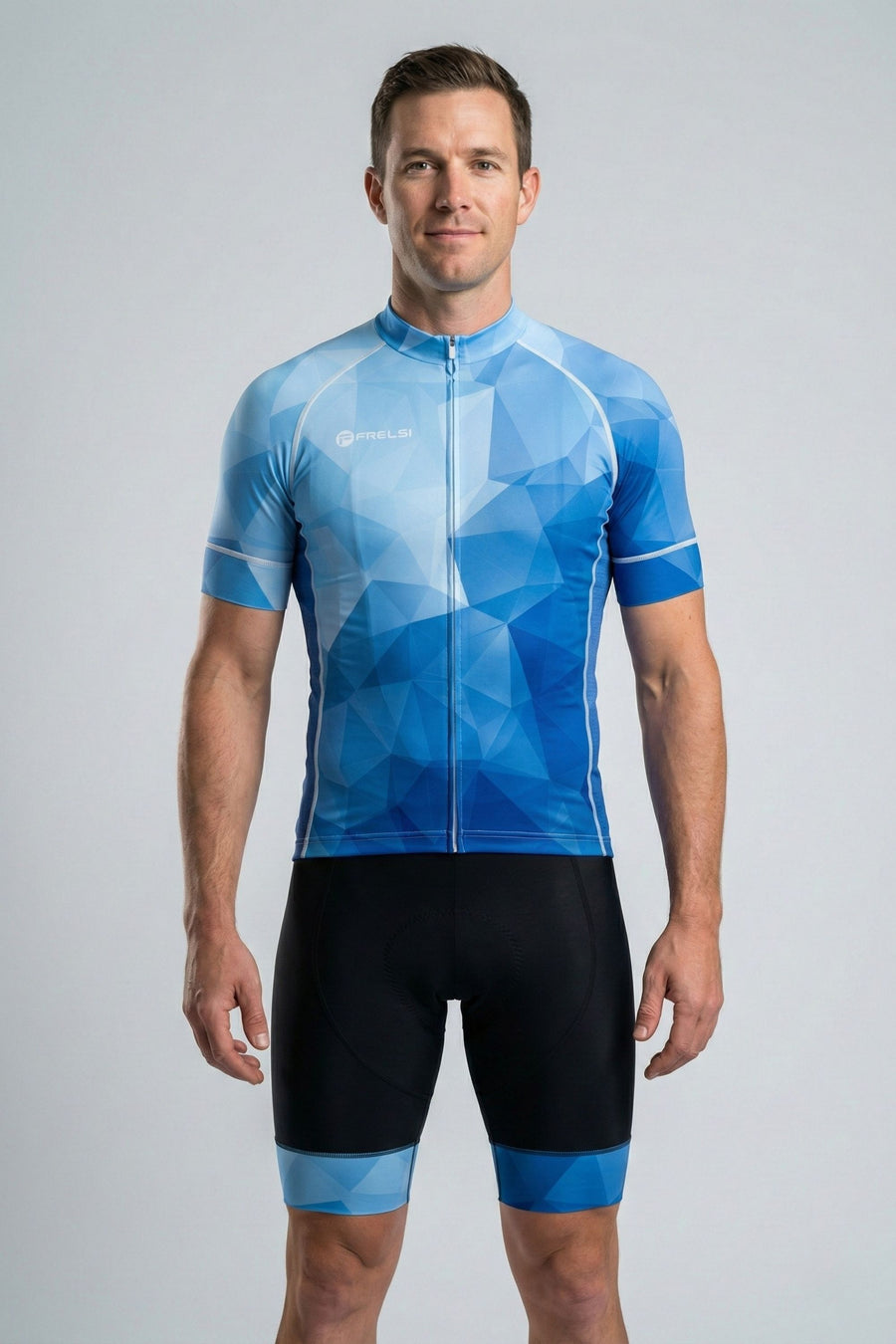 Conjunto de ciclismo de manga corta para hombre en color azul océano