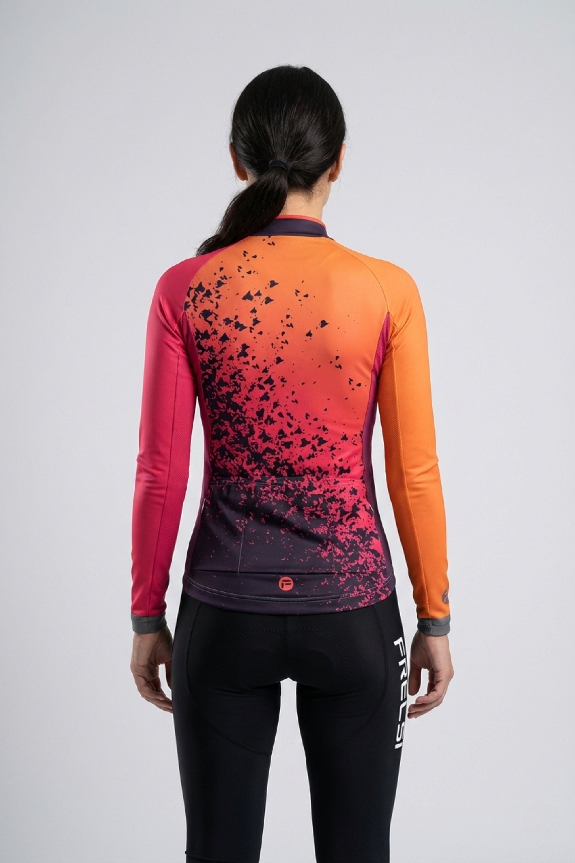 Orange Volcano | Women's Long Sleeve Cycling Jersey