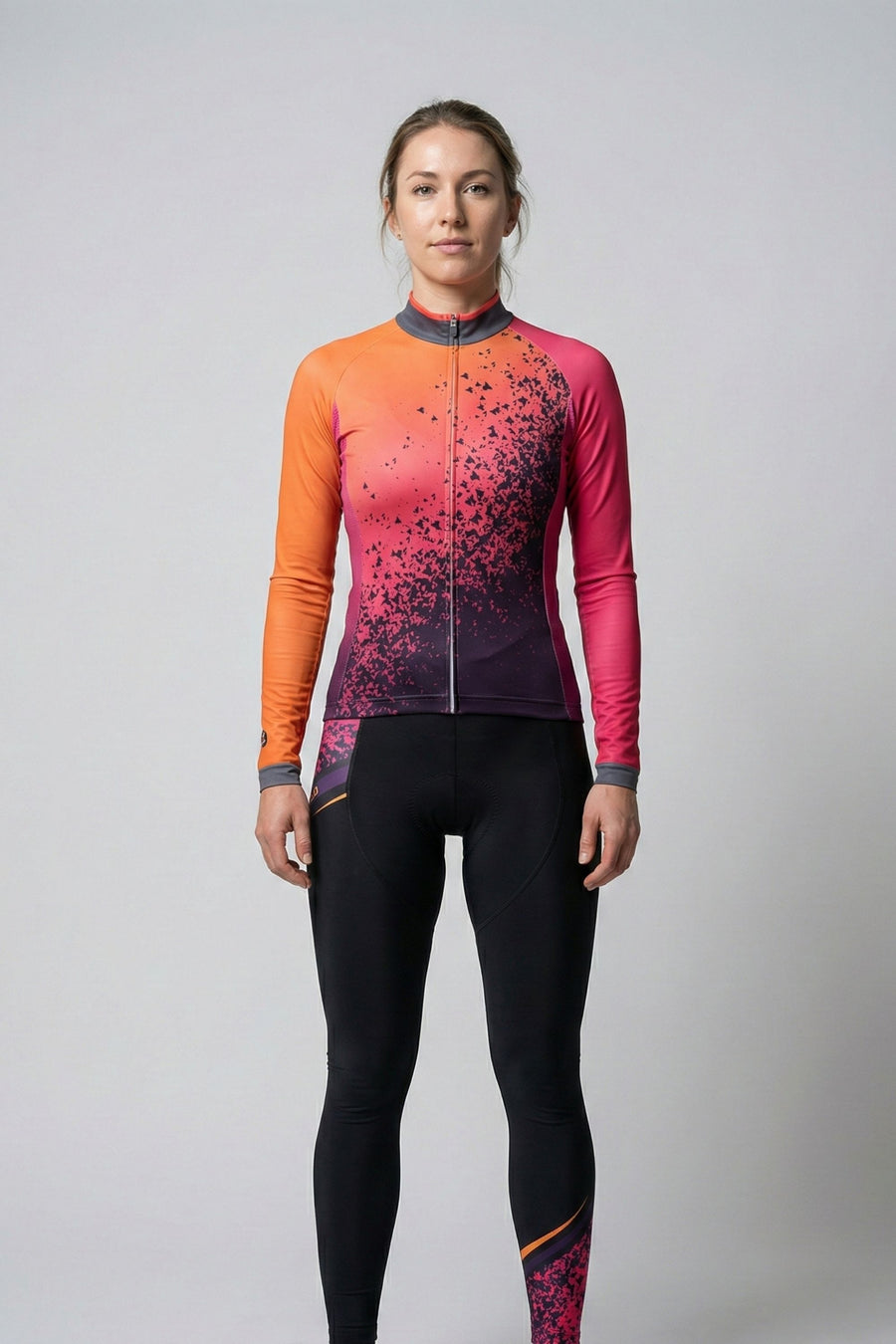 Orange Volcano | Women's Long Sleeve Cycling Set