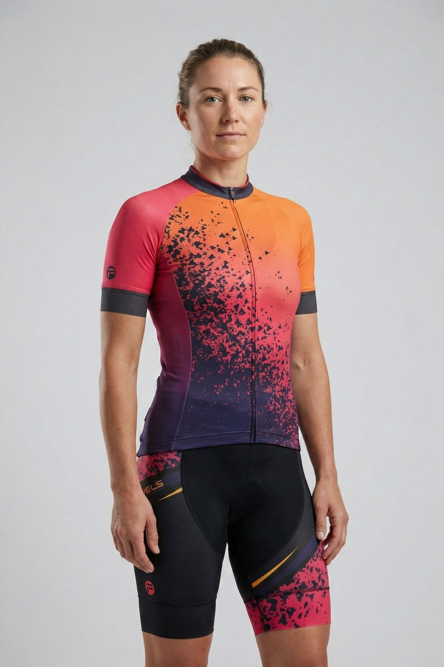 Orange Volcano | Women's Short Sleeve Cycling Set