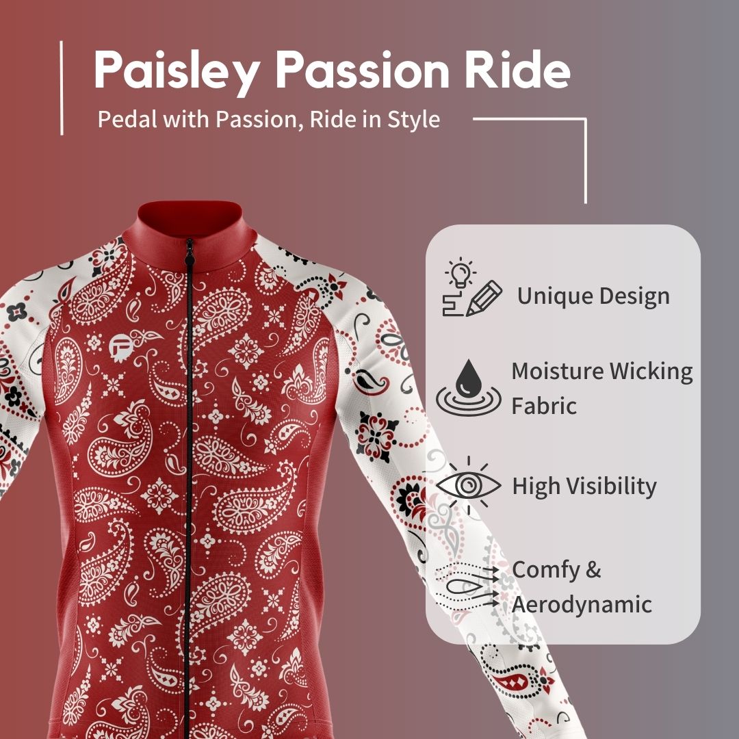 Paisley Passion Ride | Men's Long Sleeve Cycling Jersey Highlights