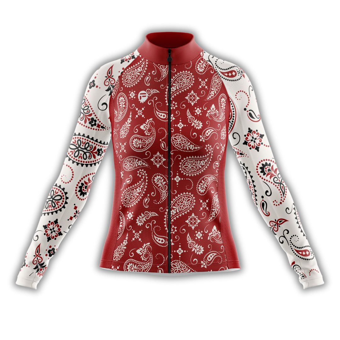 Paisley Passion Ride | Women's Long Sleeve Cycling Jersey Front