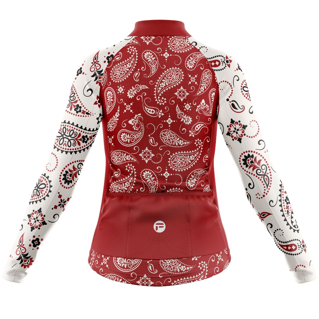 Paisley Passion Ride | Women's Long Sleeve Cycling Jersey Back