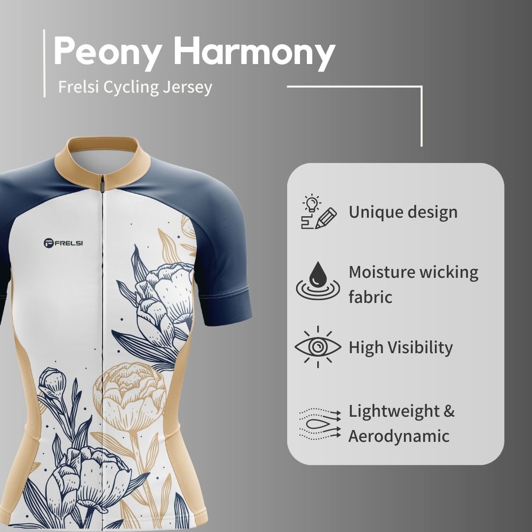 Peony Harmony | Women's Short Sleeve Cycling Set Facts & Features
