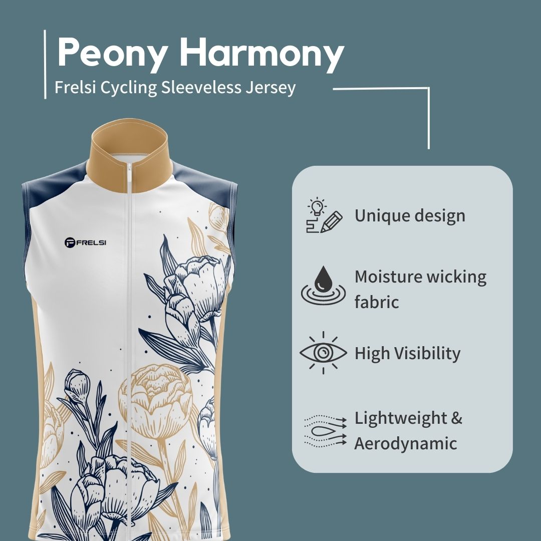 Peony Harmony | Sleeveless Cycling Jersey Facts & Features