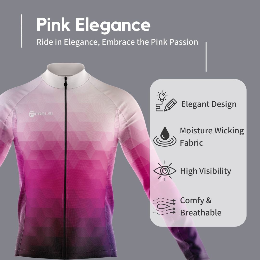 Pink Elegance | Men's Long Sleeve Cycling Jersey Highlights