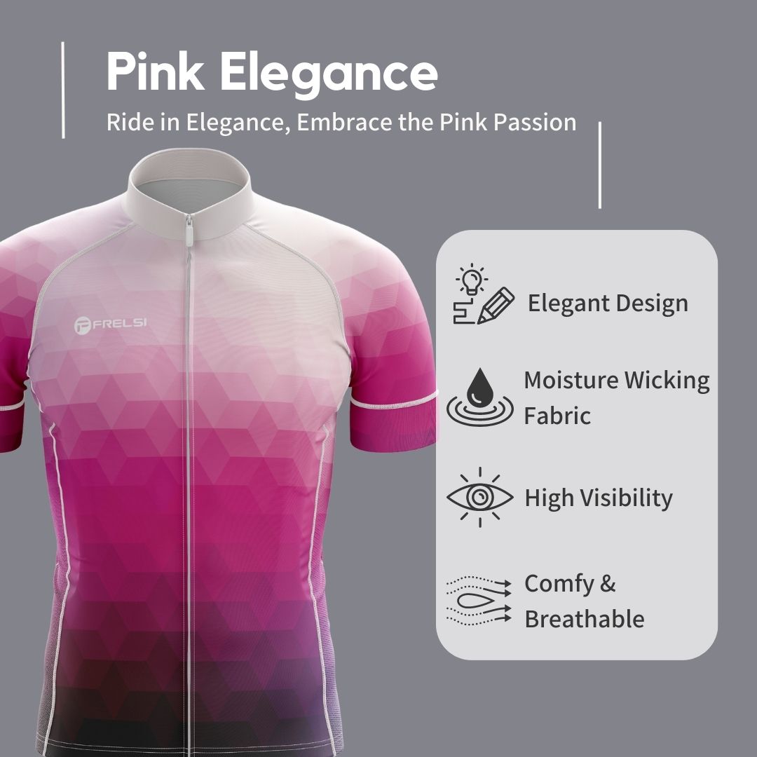 Pink Elegance | Men's Short Sleeve Cycling Jersey Highlights
