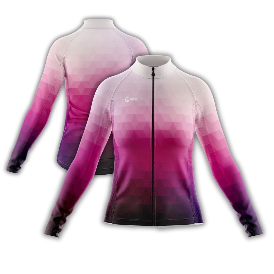 Pink Elegance | Women's Long Sleeve Cycling Jersey