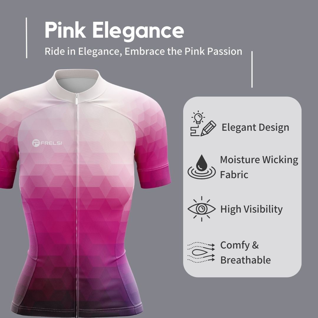 Pink Elegance | Women's Short Sleeve Cycling Jersey Highlights