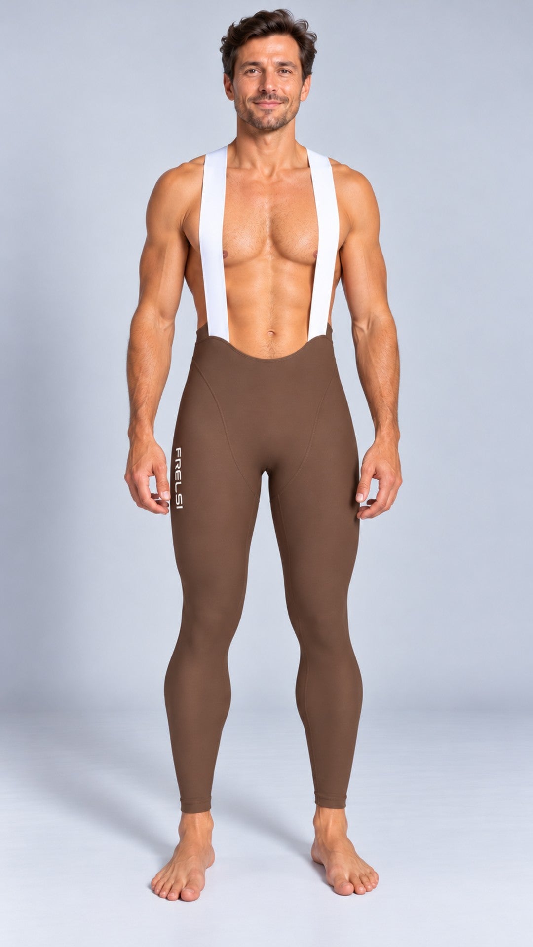 Pro Team Thermal Fleece Bib Tights in Brown, by Cycling Frelsi