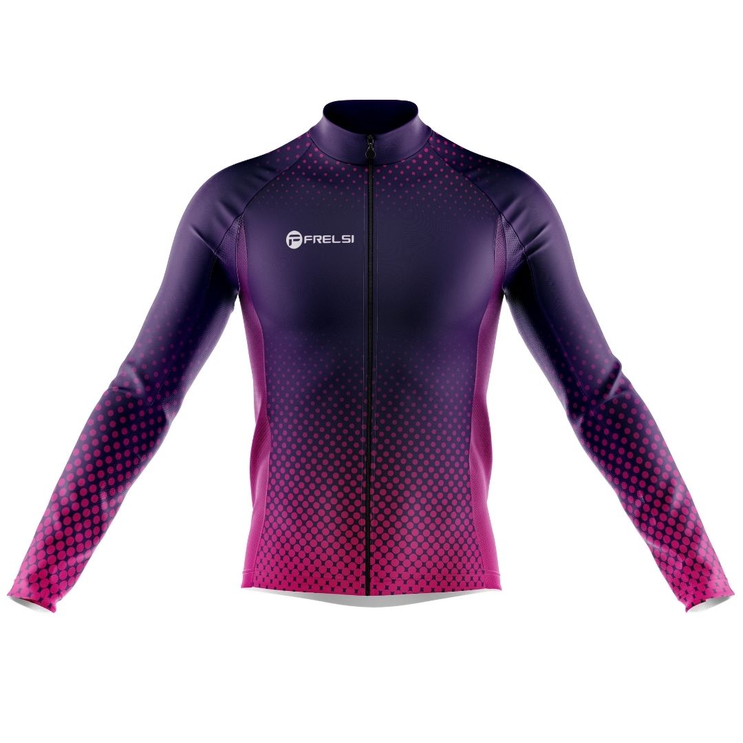Purple Dot Ride | Men's Long Sleeve Cycling Jersey Front Image
