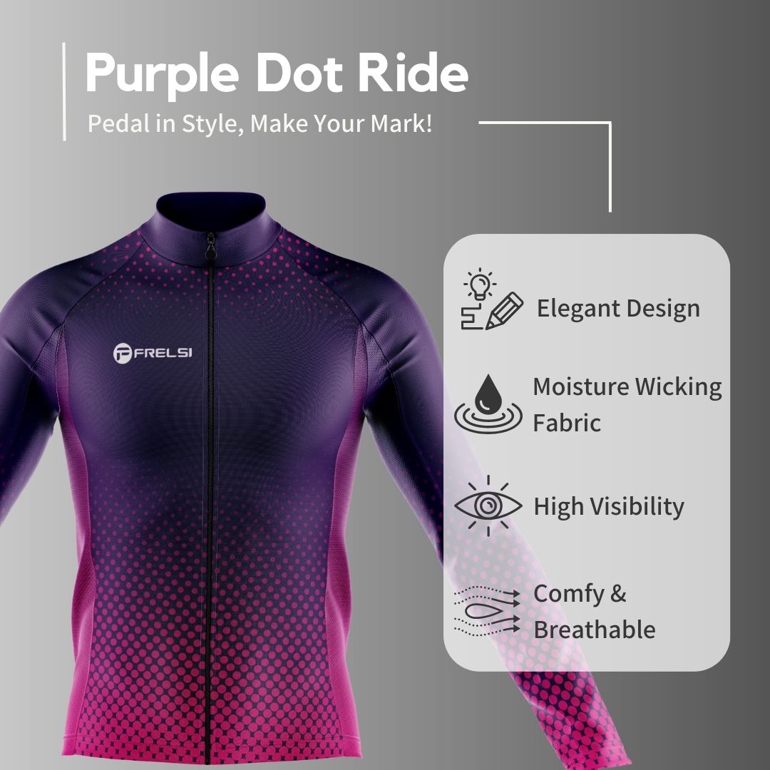 Purple Dot Ride | Men's Long Sleeve Cycling Set facts & Features
