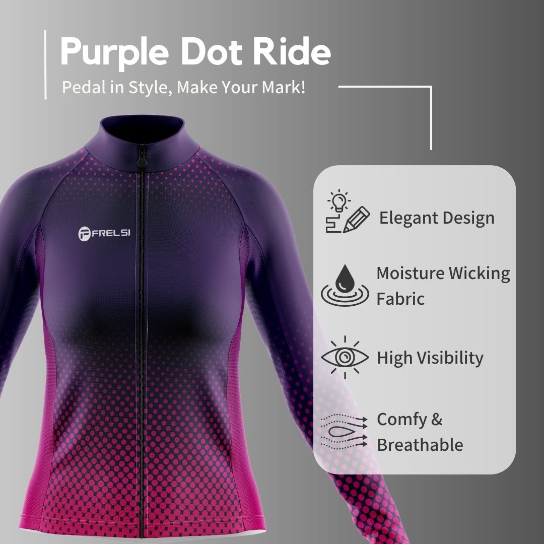 Purple Dot Ride | Women's Long Sleeve Cycling Jersey Highlights