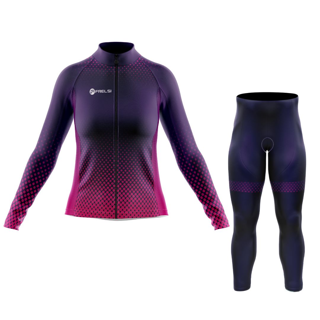 Purple Dot Ride | Women's Long Sleeve Cycling Set