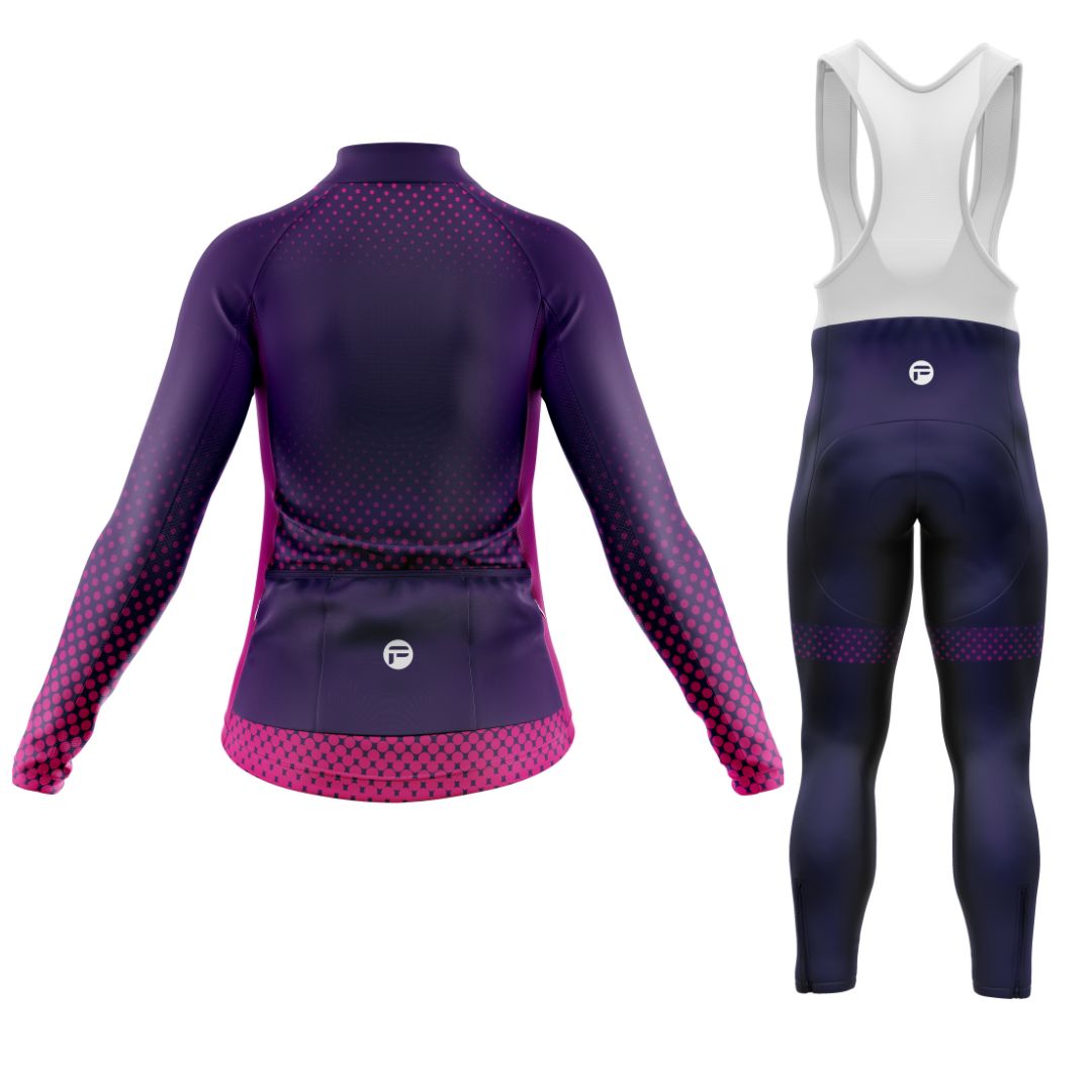 Purple Dot Ride | Women's Long Sleeve Cycling Set Back
