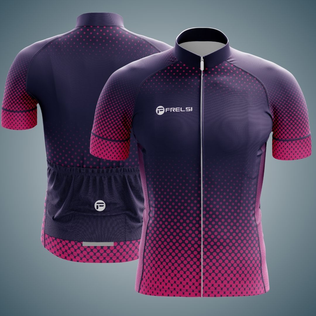 Purple Dot Ride - Stylish Cycling Jersey for Men with breathable fabric and 3 rear pockets