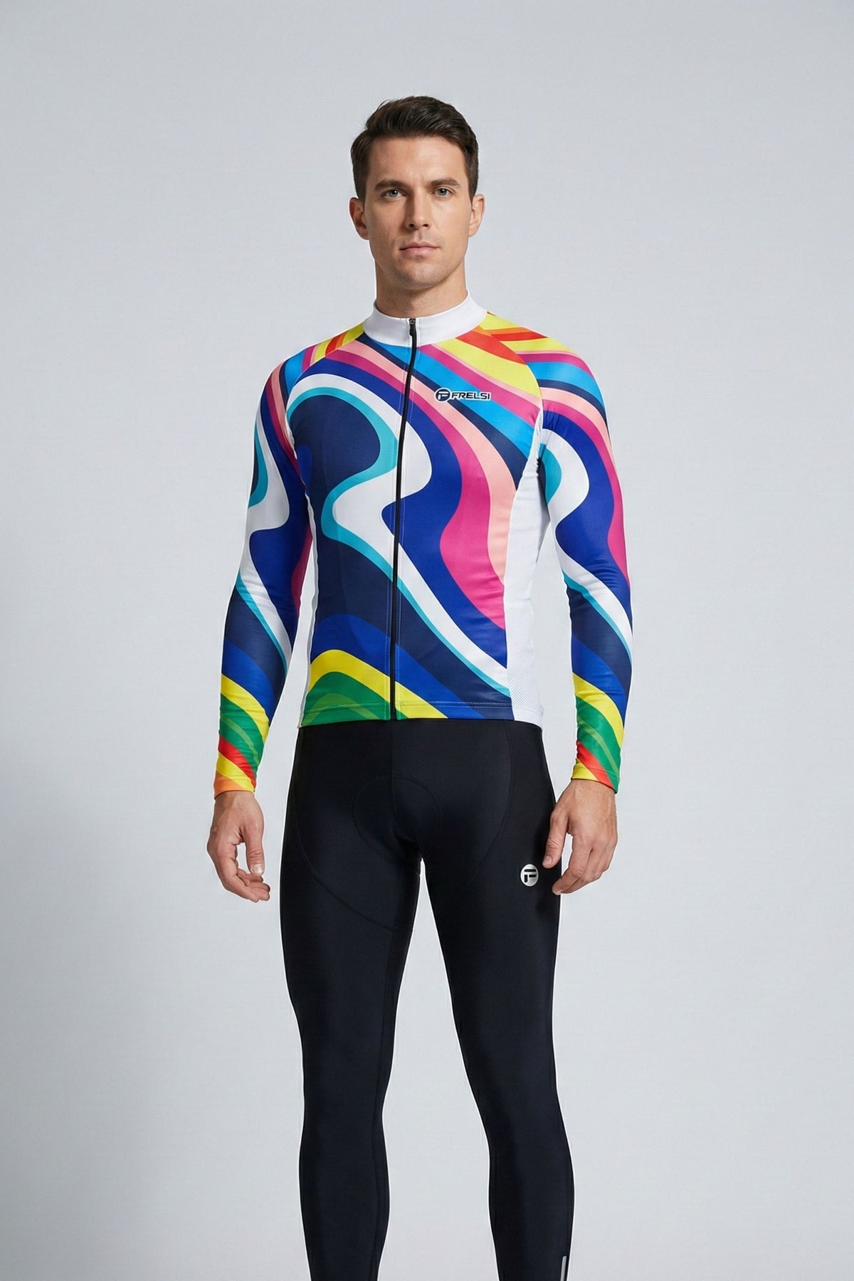Maillot de ciclismo de manga larga para hombre Rainbow Sprinter